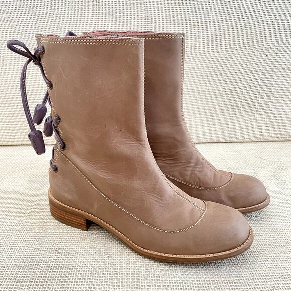 Anthropologie, Miss Albright Boots, Boho Nubuck Leather, Zip Up, Ladies 8 - Picture 4 of 10